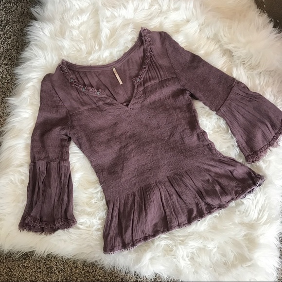 Free People Tops - Purple Free People Boho Blouse